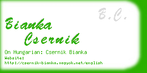 bianka csernik business card